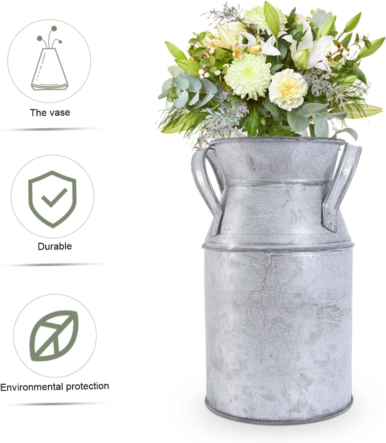 Retro Iron Sheet Flower Vase Bucket Aesthetic Garden Decor