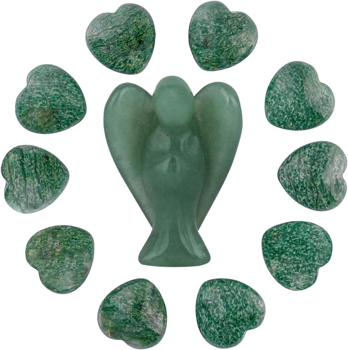 Rockcloud Healing Crystal Set with Puff Hearts and Guardian Angel