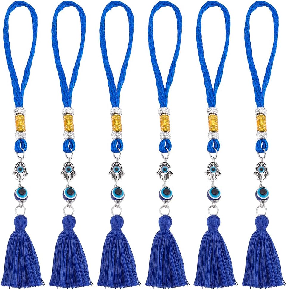 WEBEEDY 6 Pcs Hamsa Evil Eye Car Charm Decor