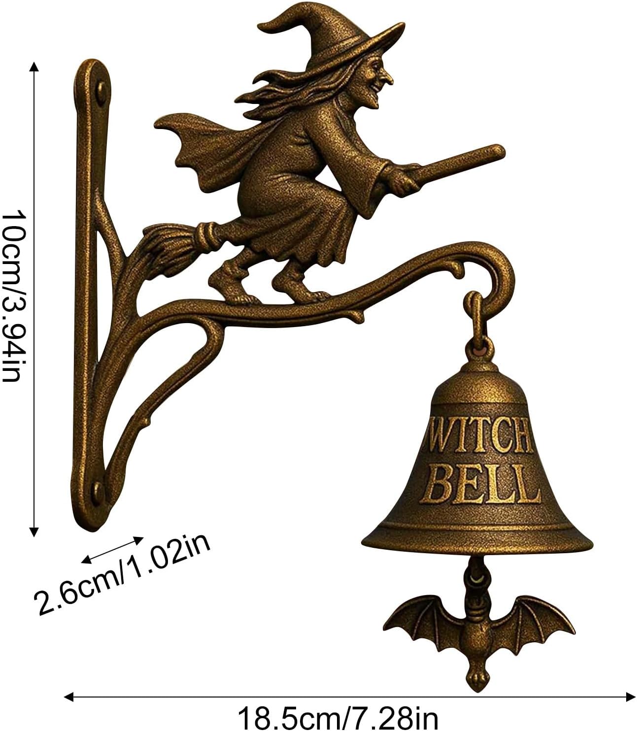 2pc Vintage Witch Doorbell Set - Halloween Decor