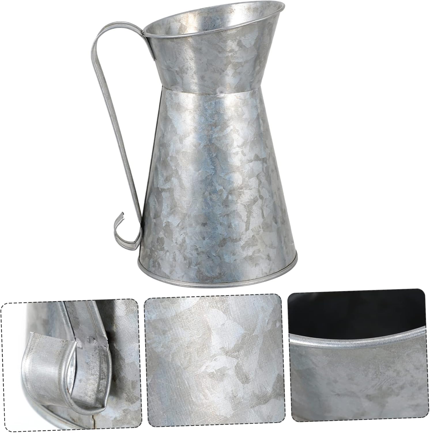 Rustic Iron Flower Vase Vintage Style Decor Bucket