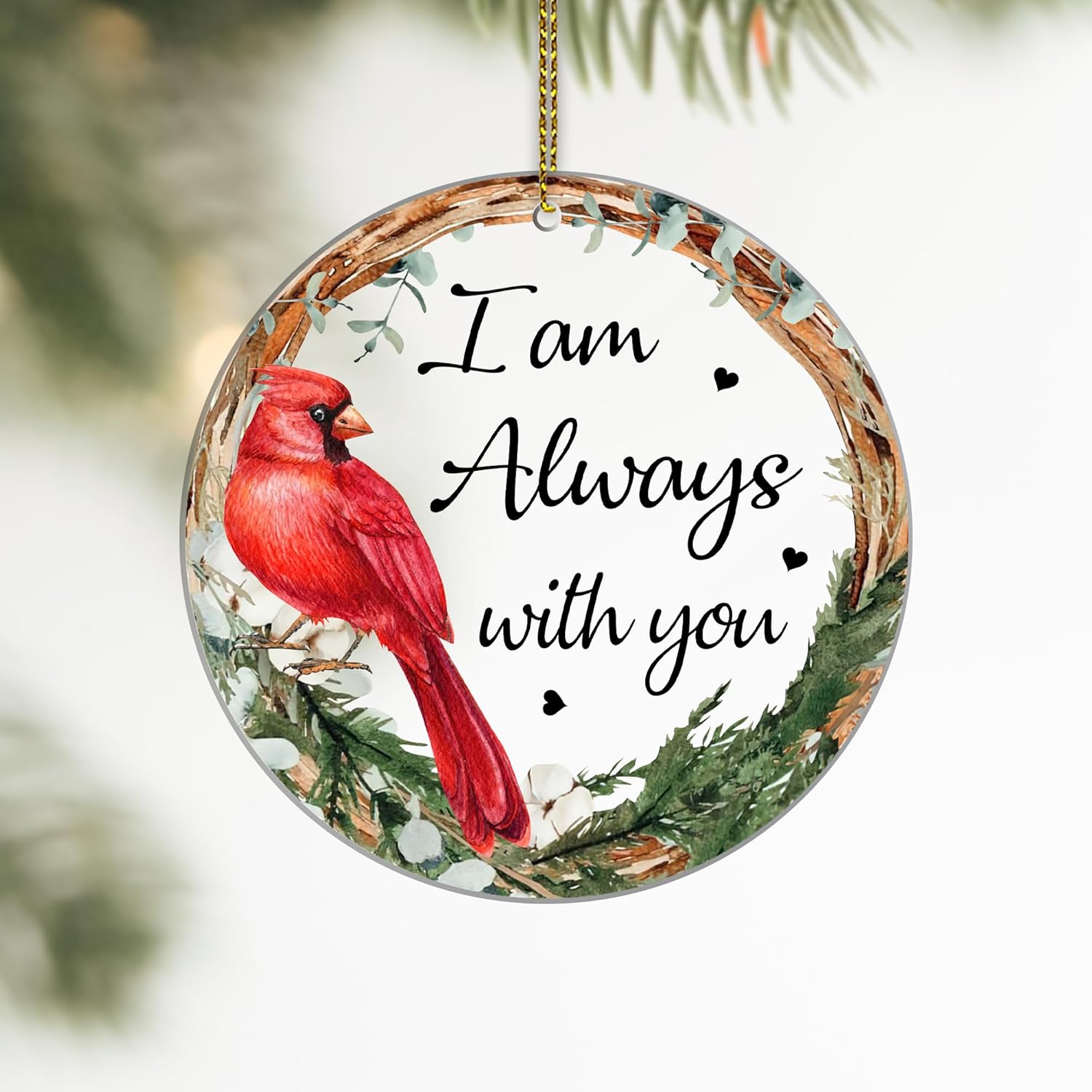 HYTURTLE Memorial Cardinal Christmas Ornament - Sympathy Gift for Loss of Loved Ones
