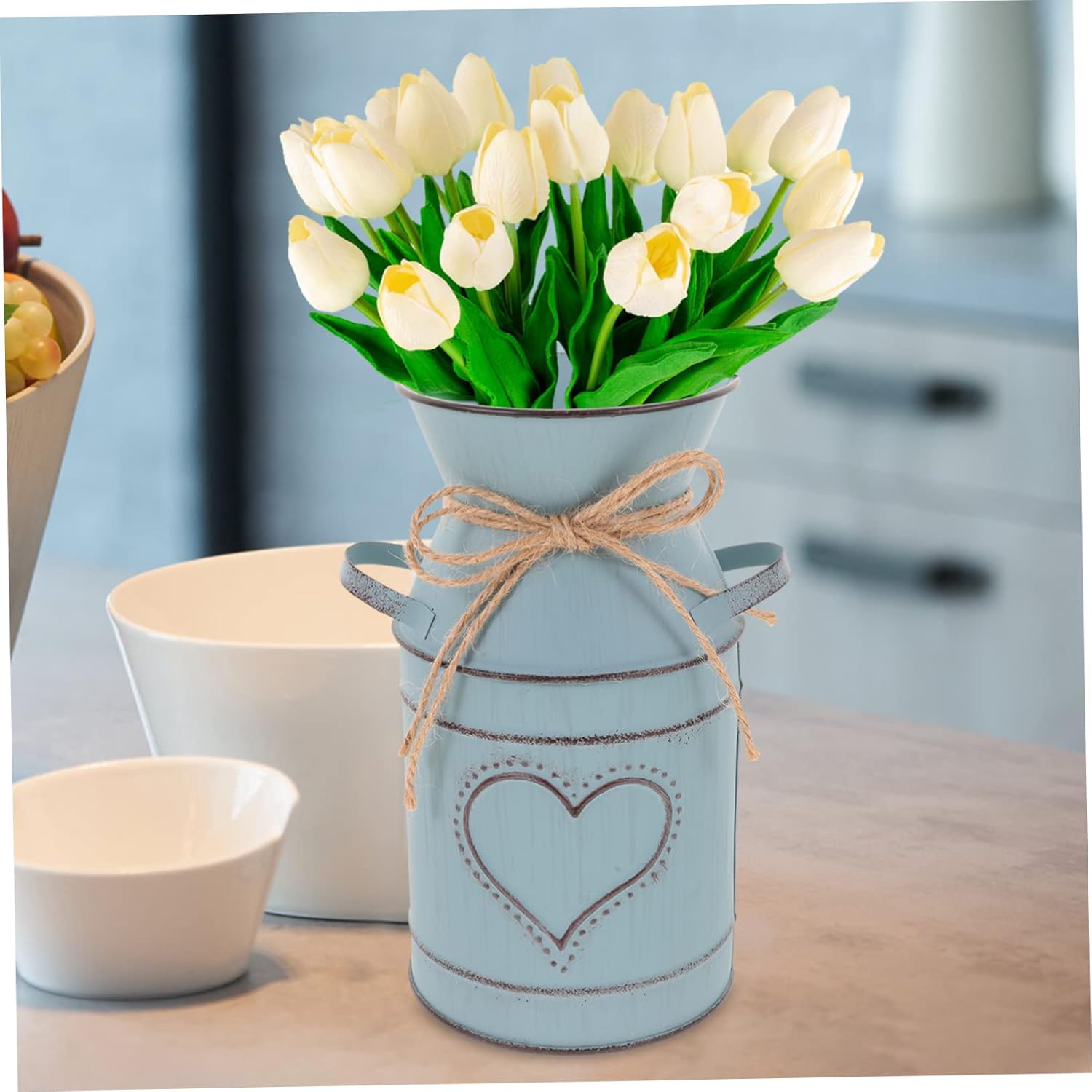 Rustic Vintage Iron Flower Vase Decor for Home Office