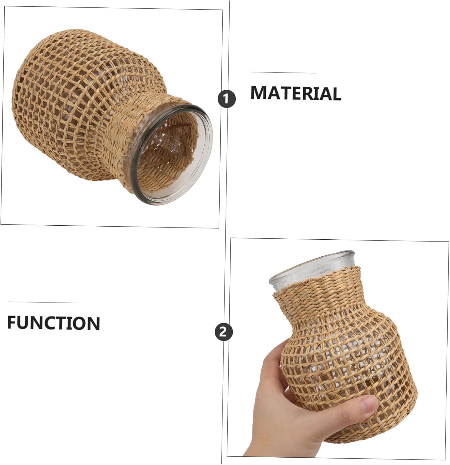 STOBAZA Luxury Grass Woven Flower Vase Natural Home Decor