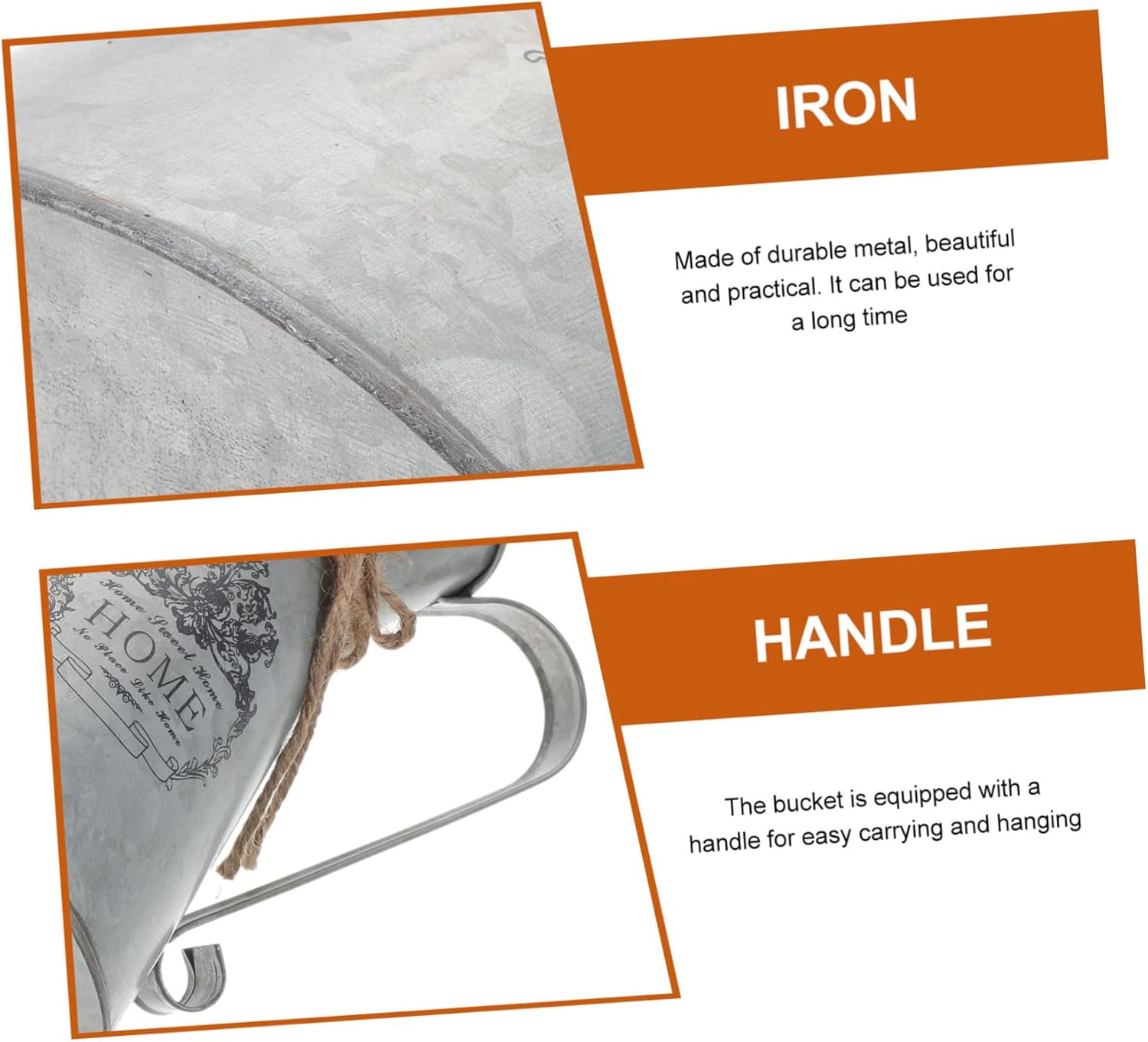 Farmhouse Vintage Metal Flower Bucket for Home Decor