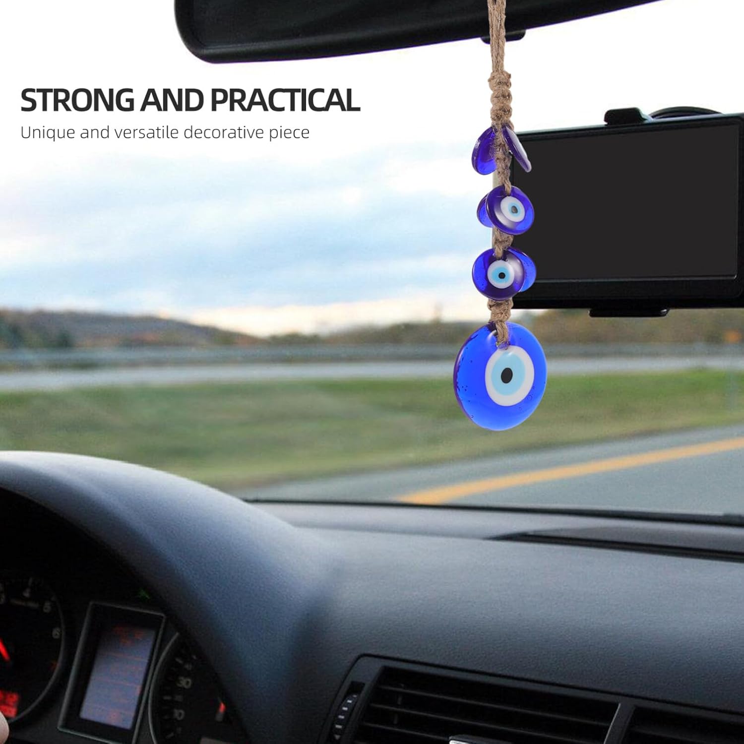 Cabilock 4pcs Evil Eye Glass Hanging Ornament