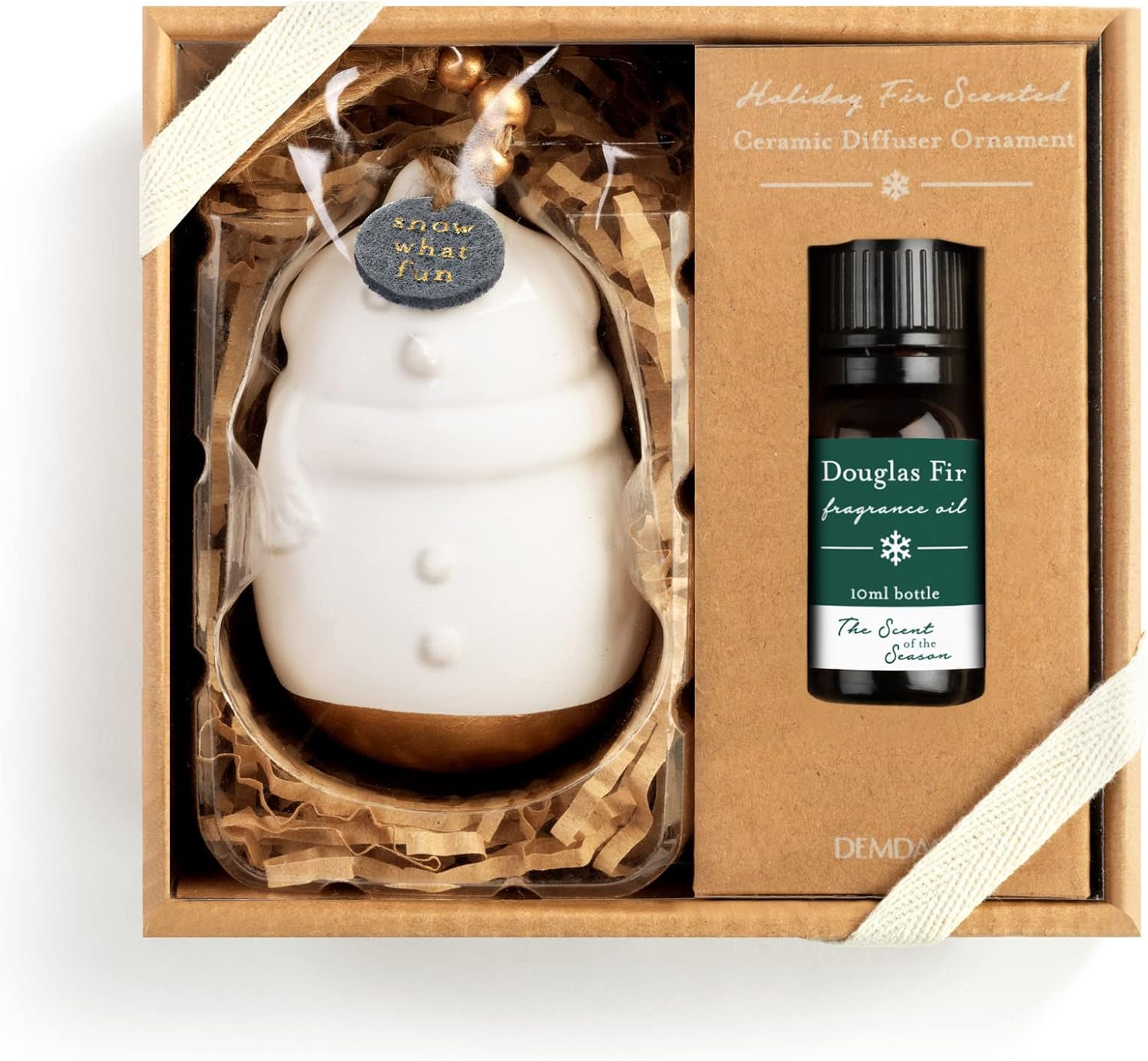 DEMDACO Snowman White Fragrance Diffuser Ornament 2 Pack Set