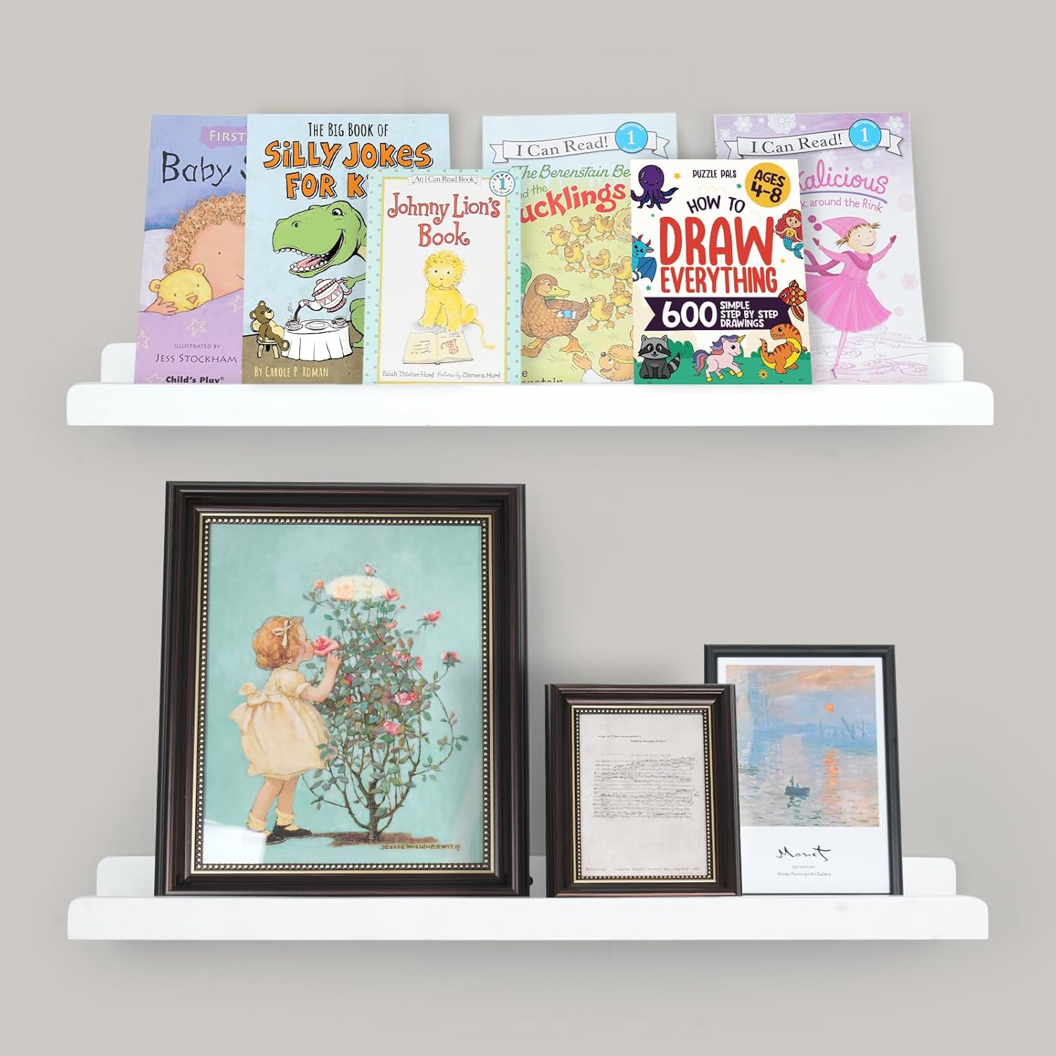 White Floating Shelves for Wall Set of 2 24 Inch Long
