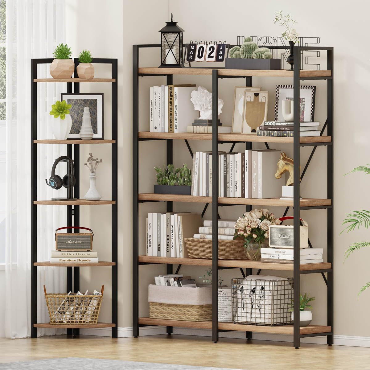 FATORRI Tall Corner Shelf with 5 Tiers