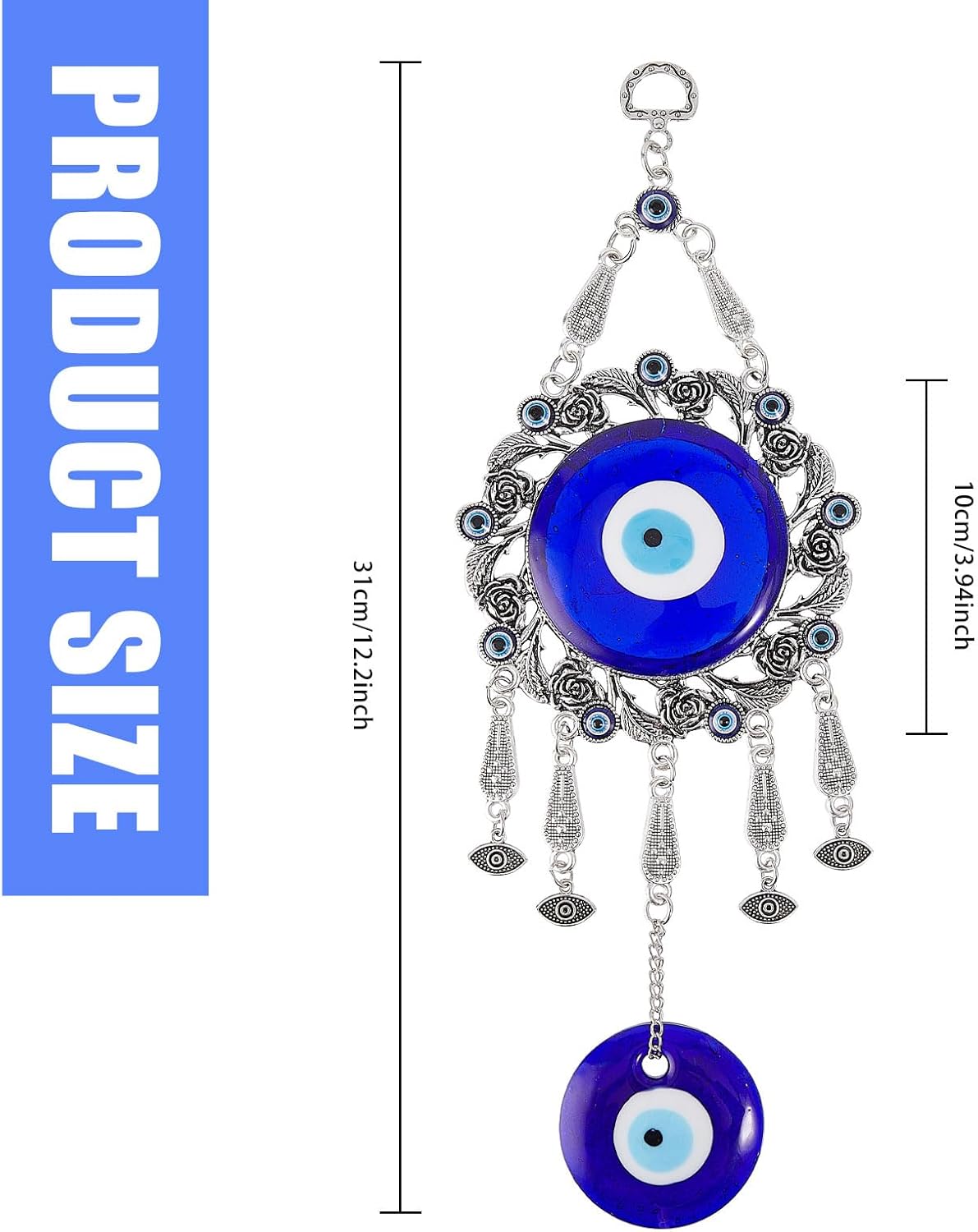 Turkish Evil Eye Glass Amulet Car Hanging Ornament