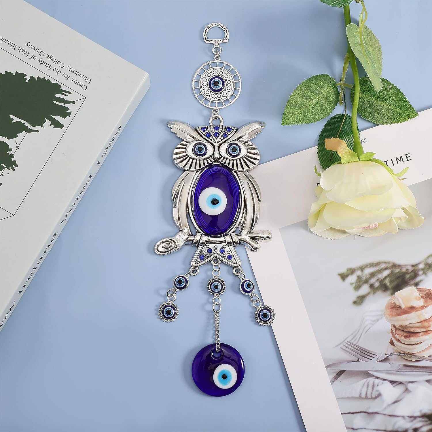 Evil Eye Owl Pendant Decor for Car Home Office