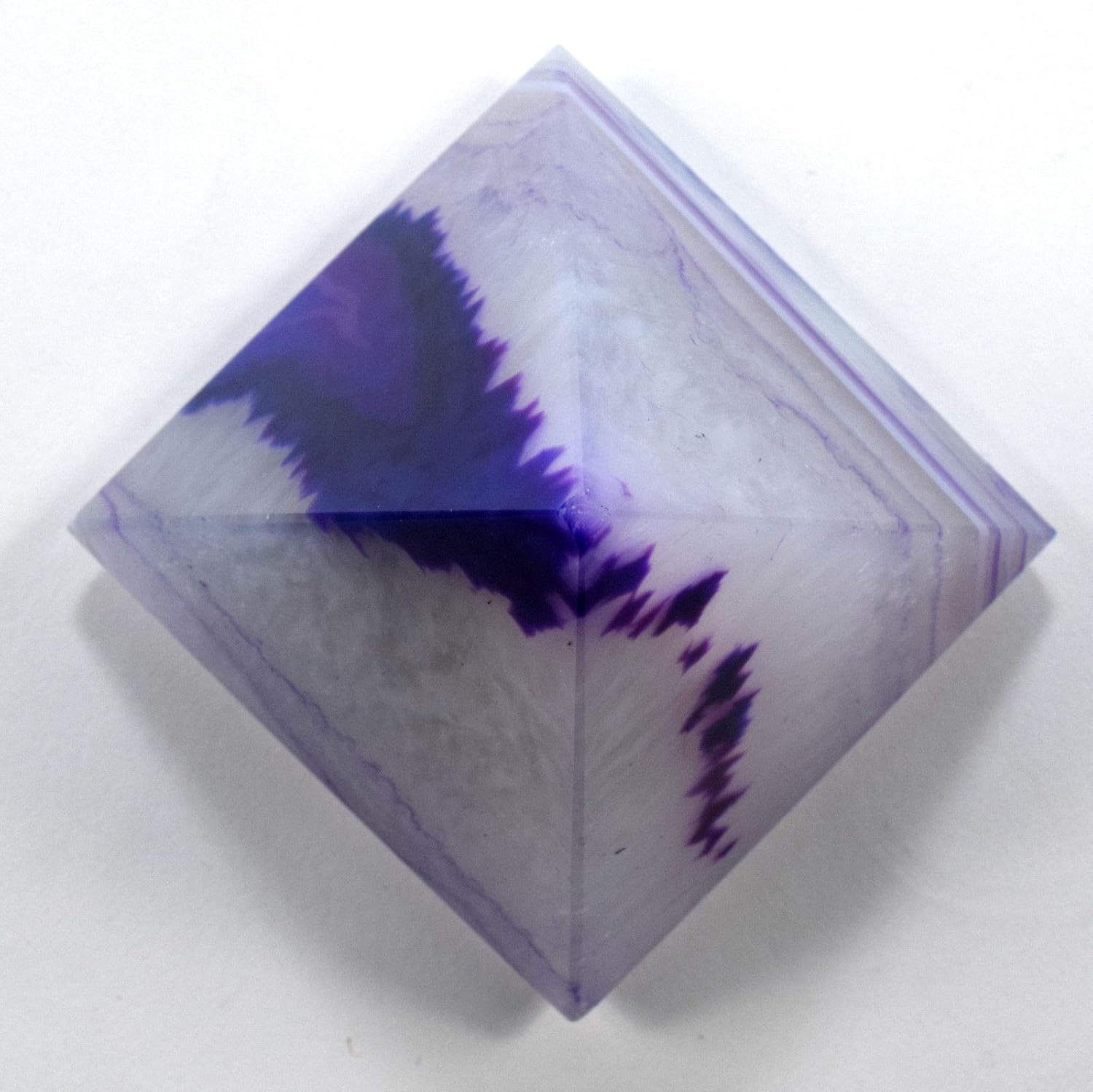 HQRP HC Set Dyed Purple Agate Pyramid with Quartz Pebble
