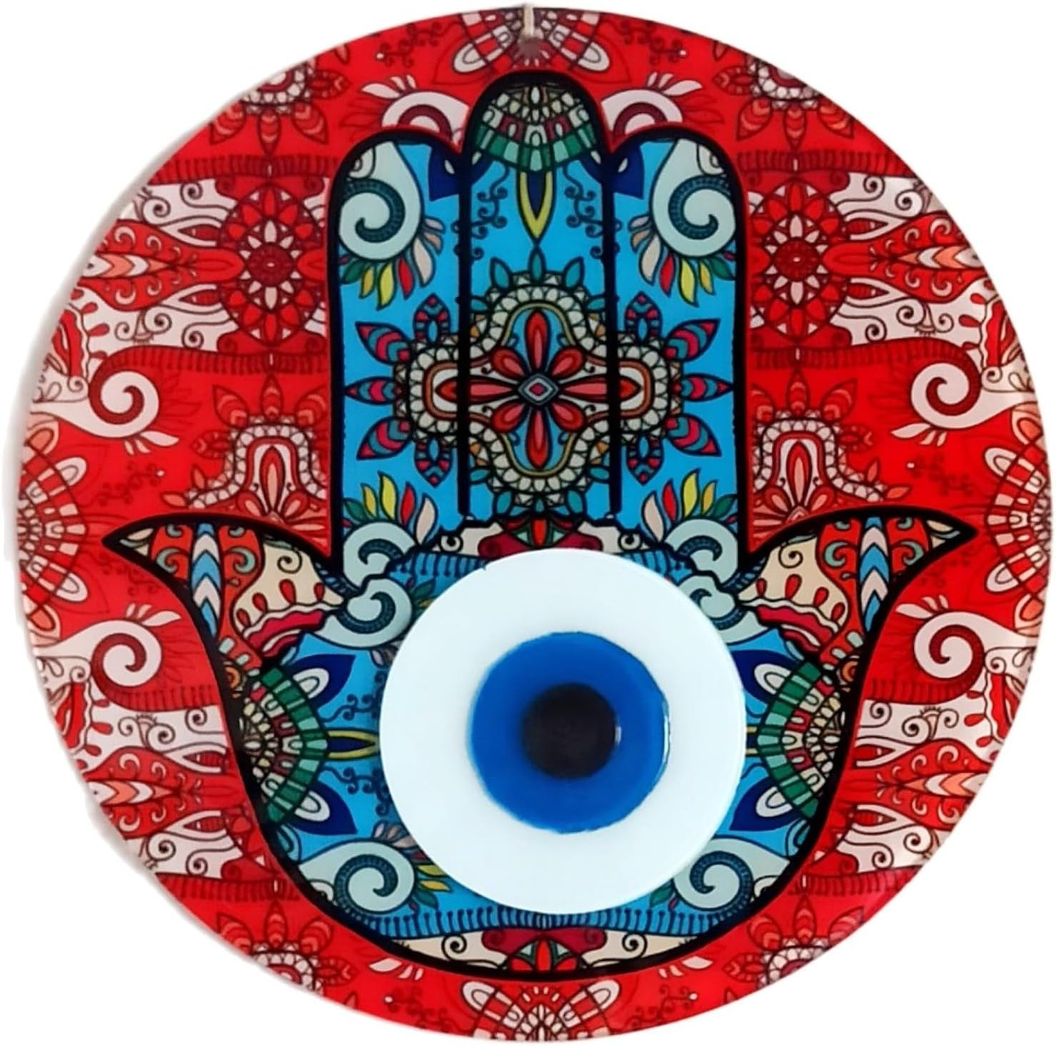 Fusion Hamsa Hand Hanging Decor with Evil Eye