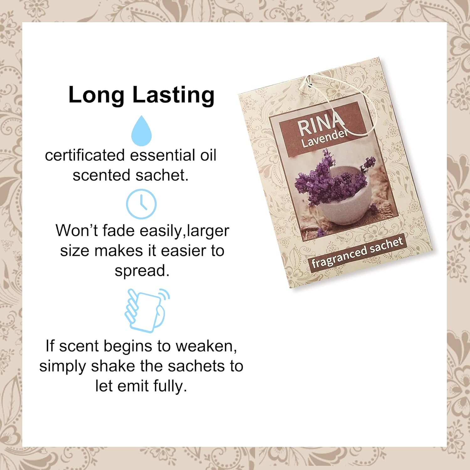 Qingbei Rina Lavender Scented Sachets 40-Pack