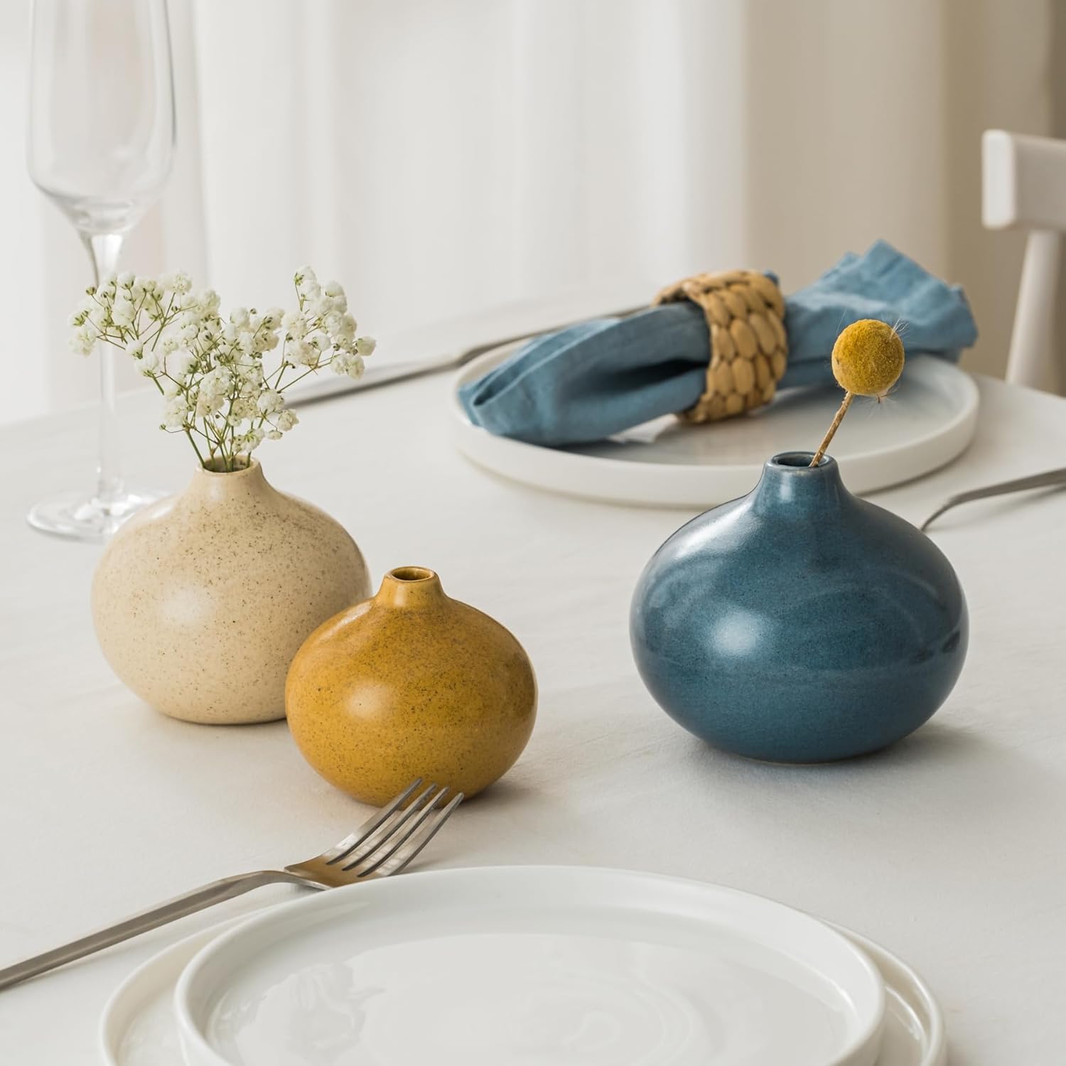 Ceramic Vase Set of 3 for Home Decor