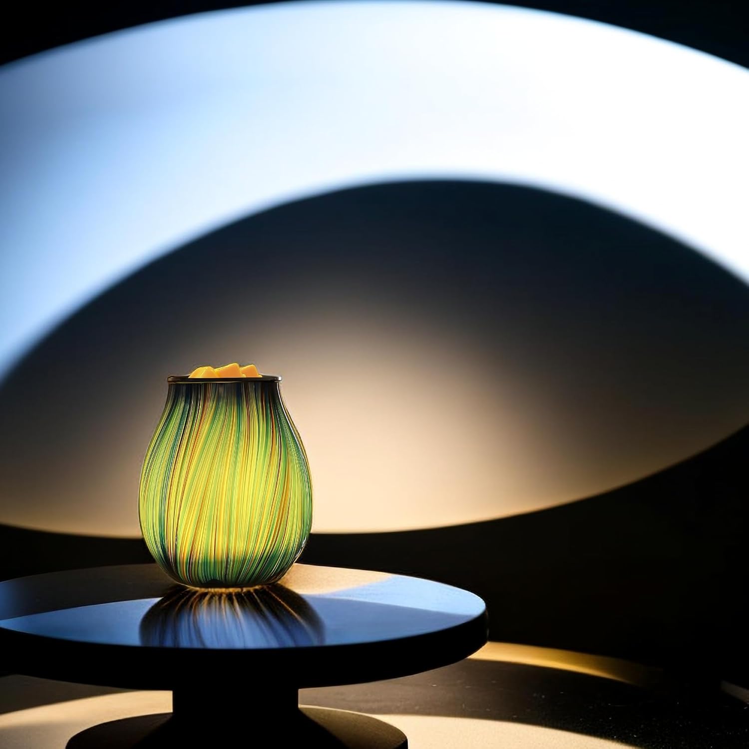 Inrorans Electric Wax Melt Burner with Timer and 7 LED Color Changing Art Glass Night Light