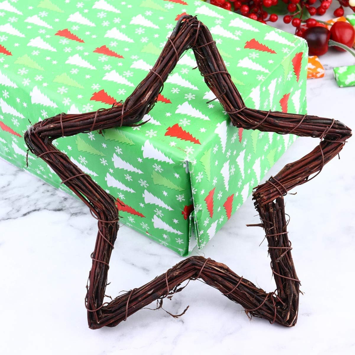 Rattan Wreath Forms Hanging Ornament for Christmas