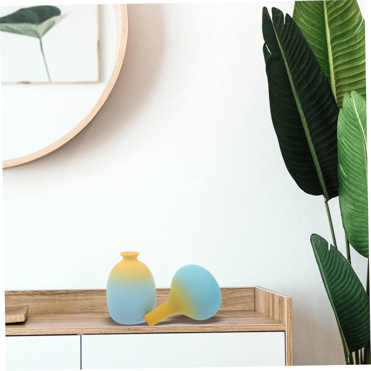 2pcs Rustic Style Gradient Ceramic Vase for Home Decor