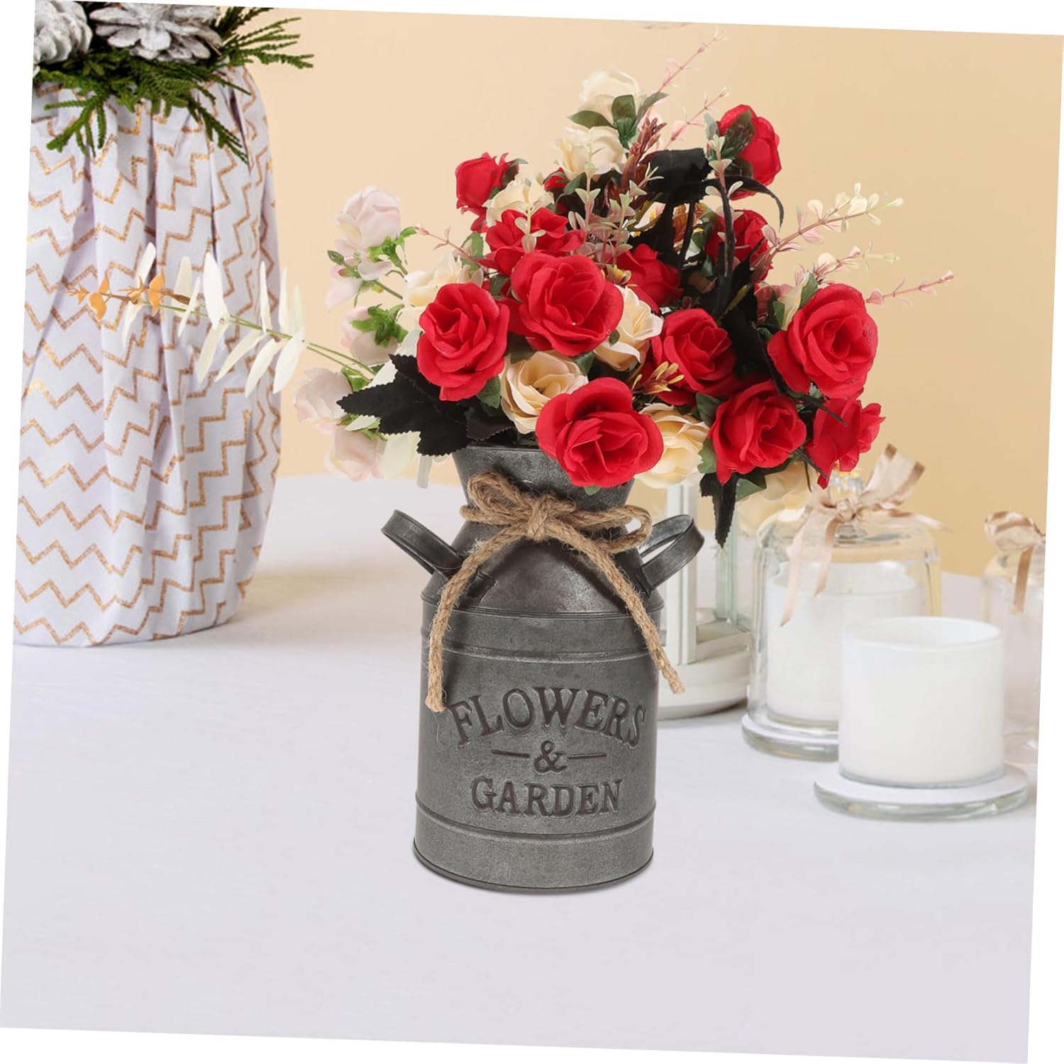 3pcs Retro Iron Flower Bucket Vase Set