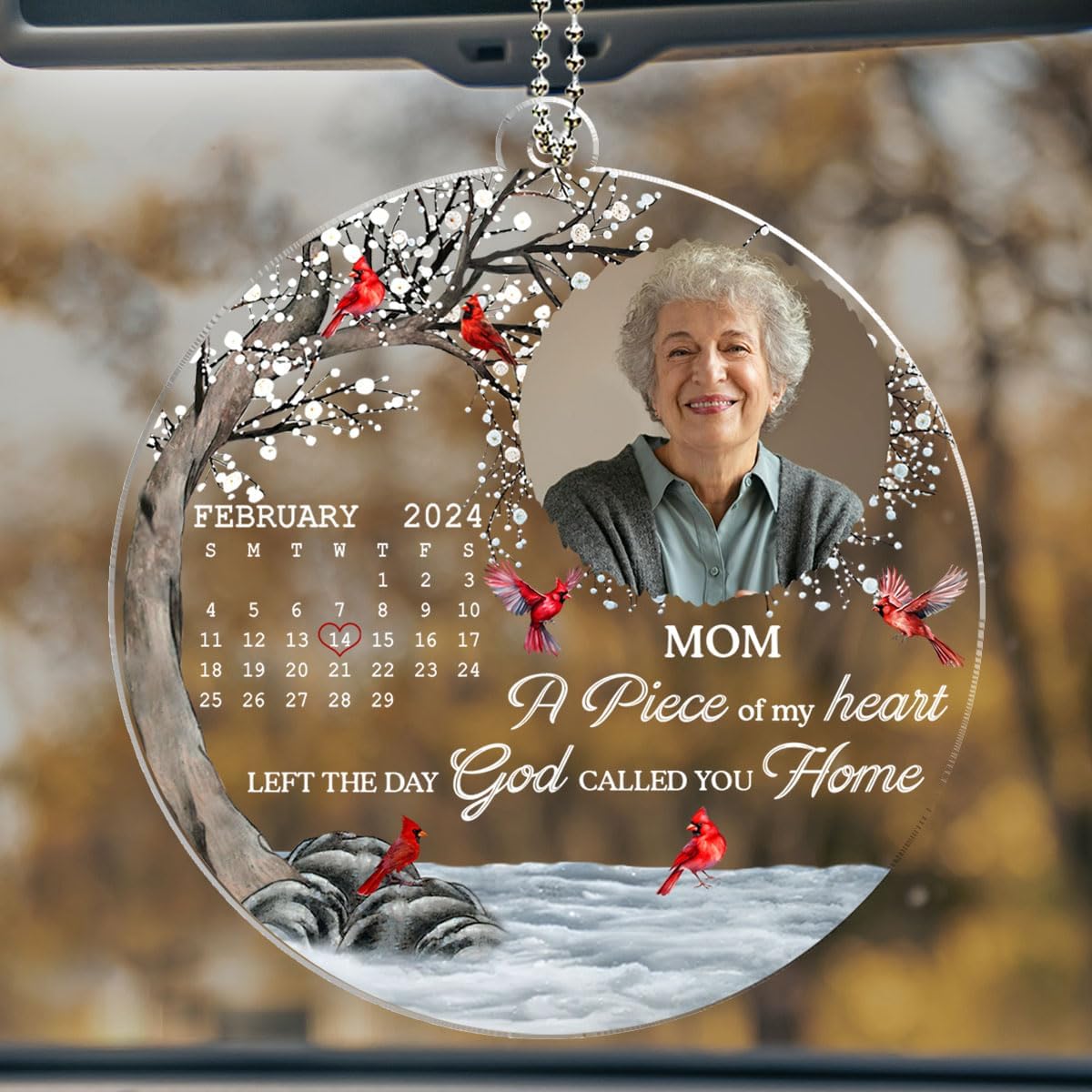 Personalized Memorial Car Ornament - Heart Stopped Moment