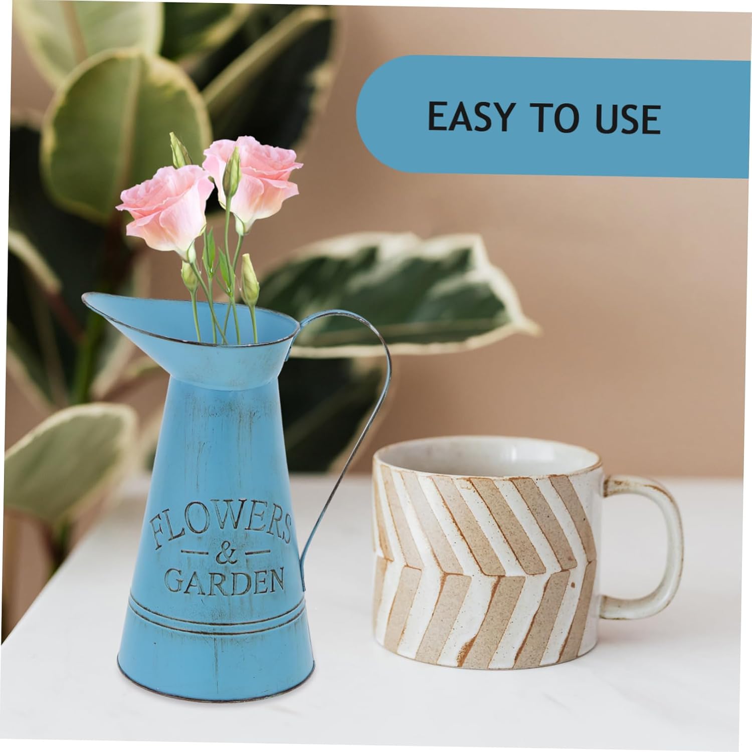 Yardwe Antique Flower Vase for Home Office Decor