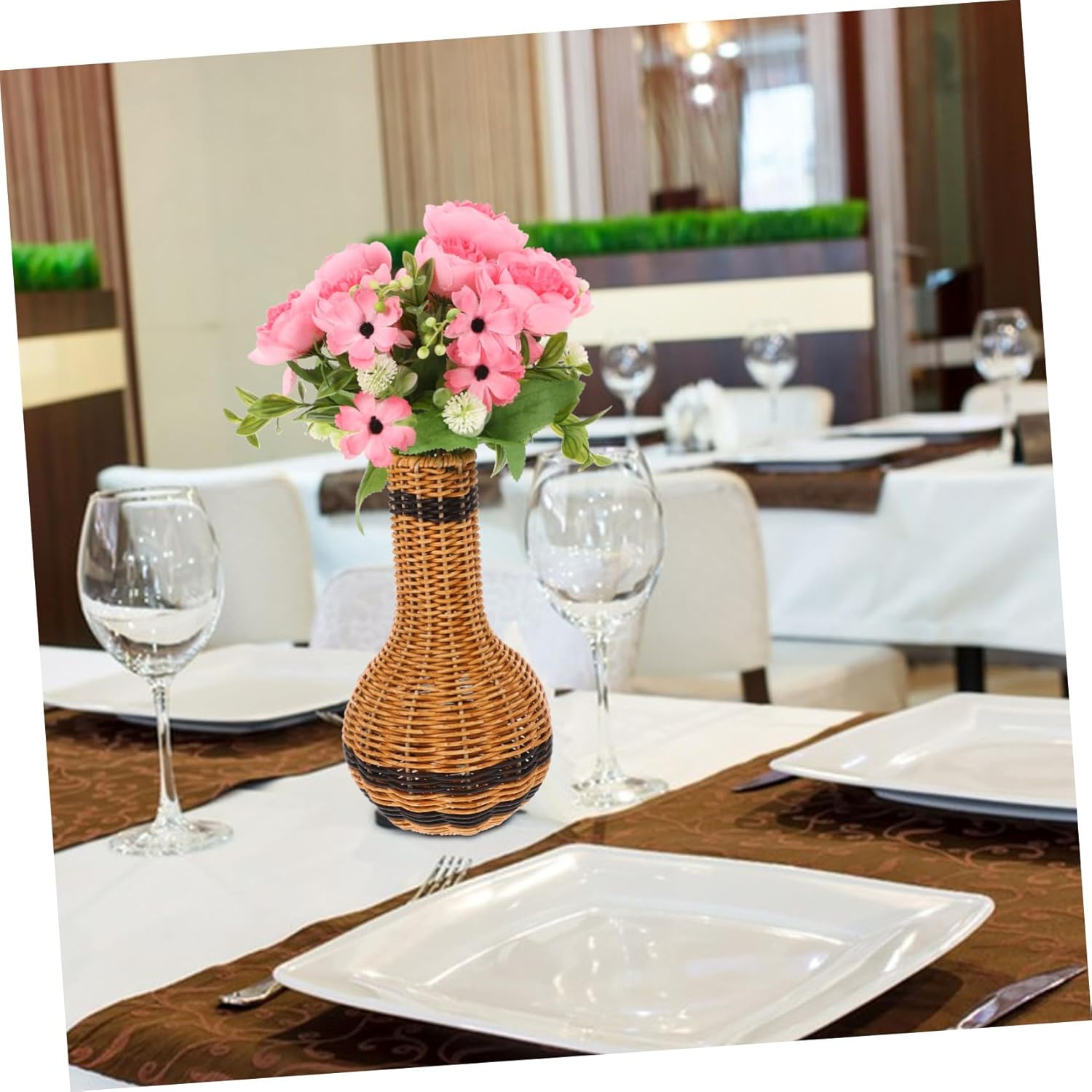 STOBAZA 315a Woven Flower Vase for Rustic Home Decor
