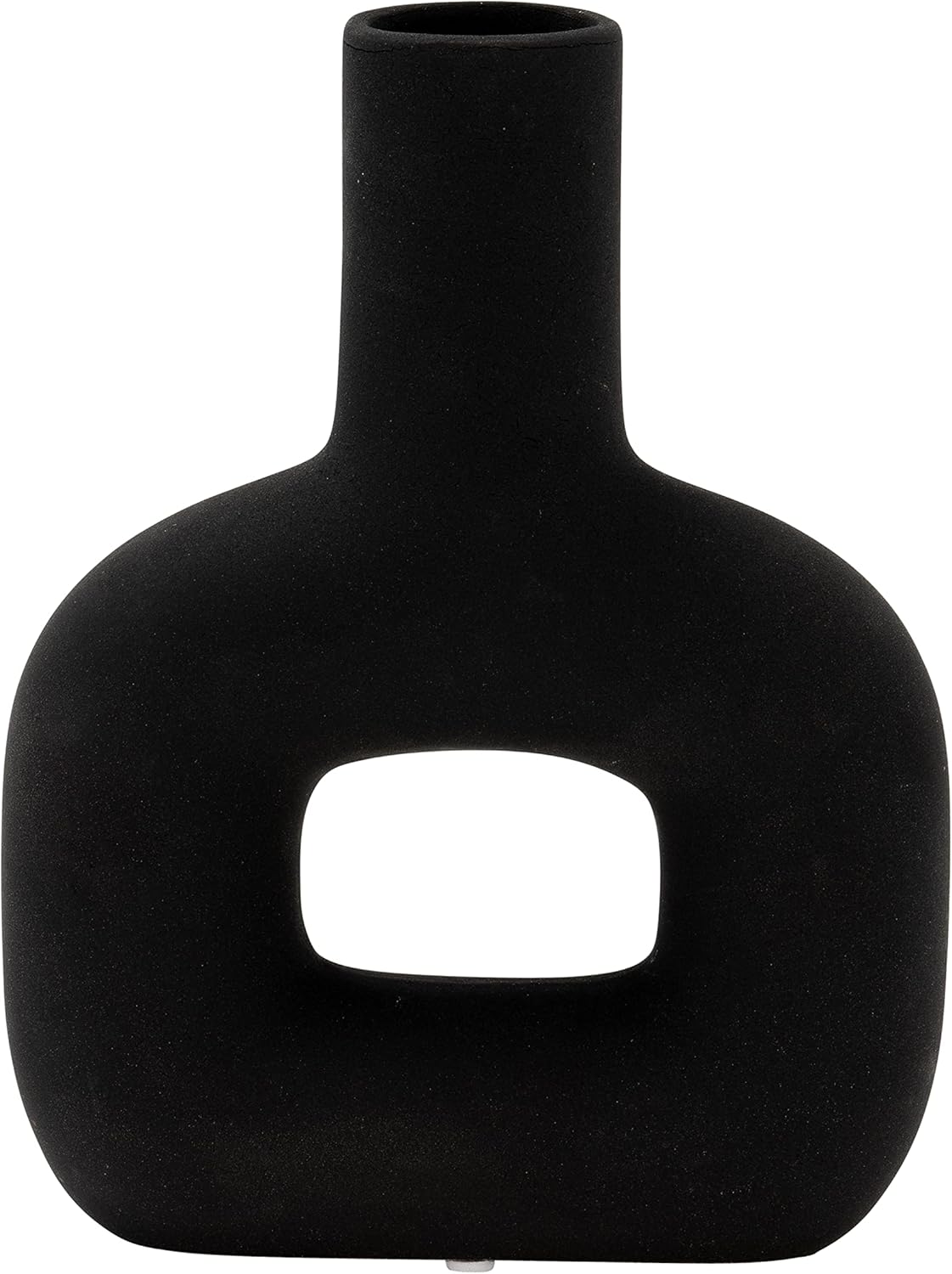 Sagebrook Home Modern Stoneware Vase - Matte Black 8 Inch