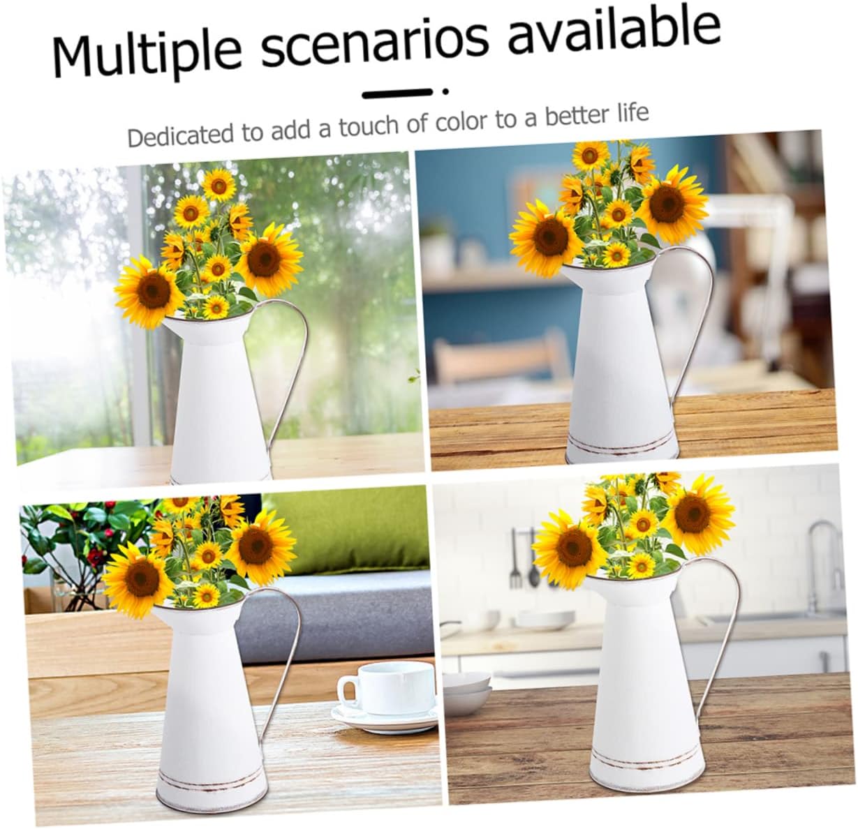 Vintage Metal Flower Pot Set for Home Office Wedding Decor