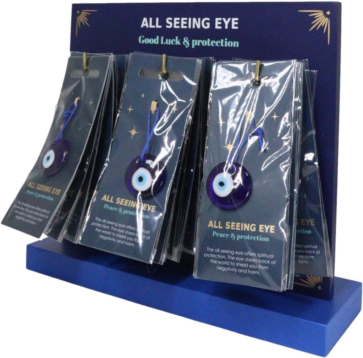Ebros Gift All Seeing Eye Talisman Set with Display Stand