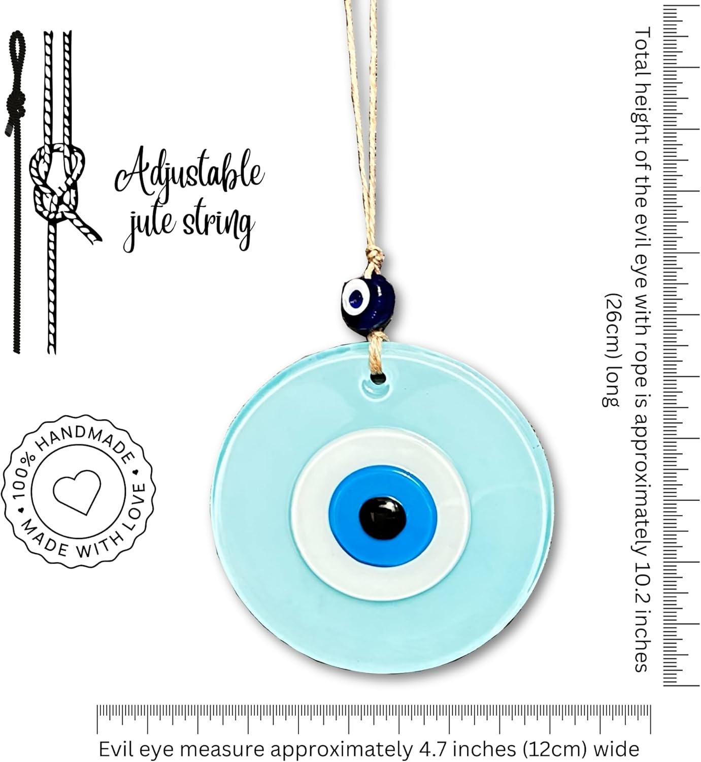 Baby Blue Evil Eye Charm Handmade Home Protection Decor