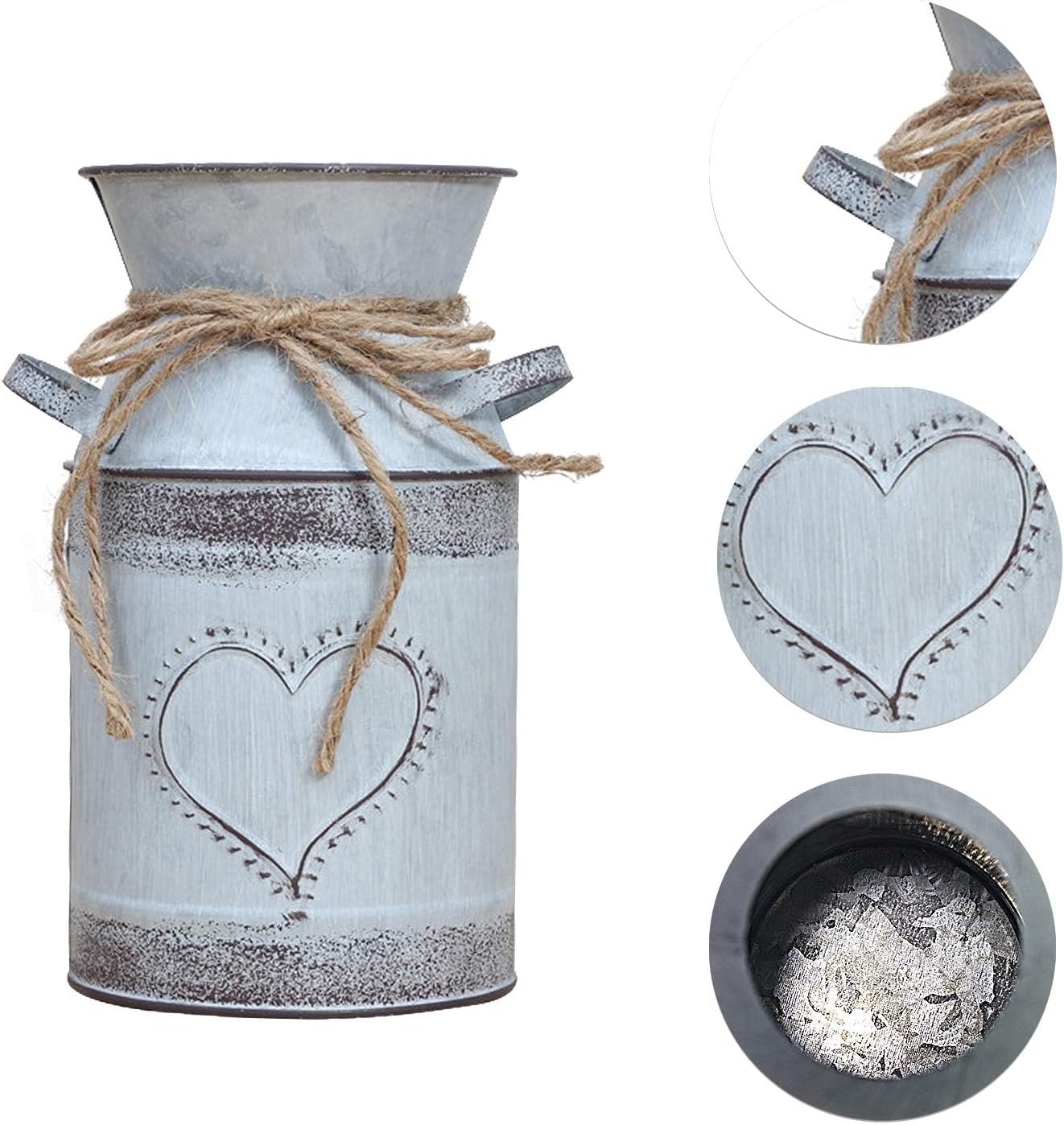 Soyizom Rustic Galvanized Milk Jug Vase