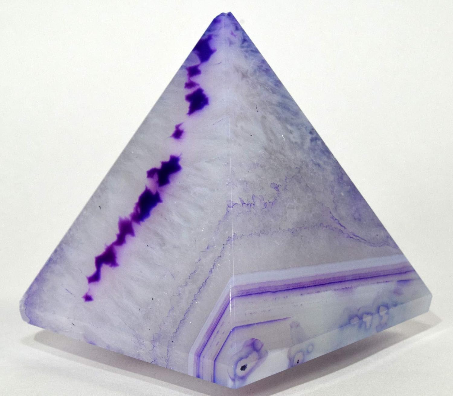 HQRP HC Set Dyed Purple Agate Pyramid with Quartz Pebble