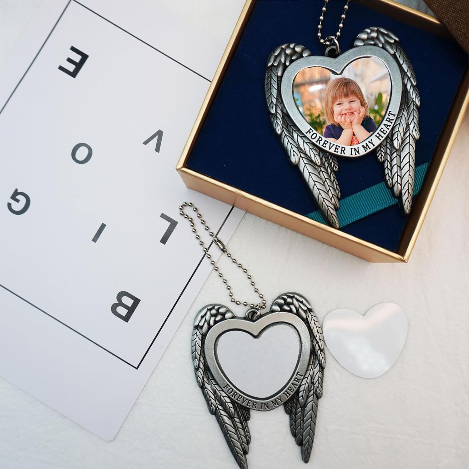 6 Piece Sublimation Angel Wing Ornament Blanks with Photo Area