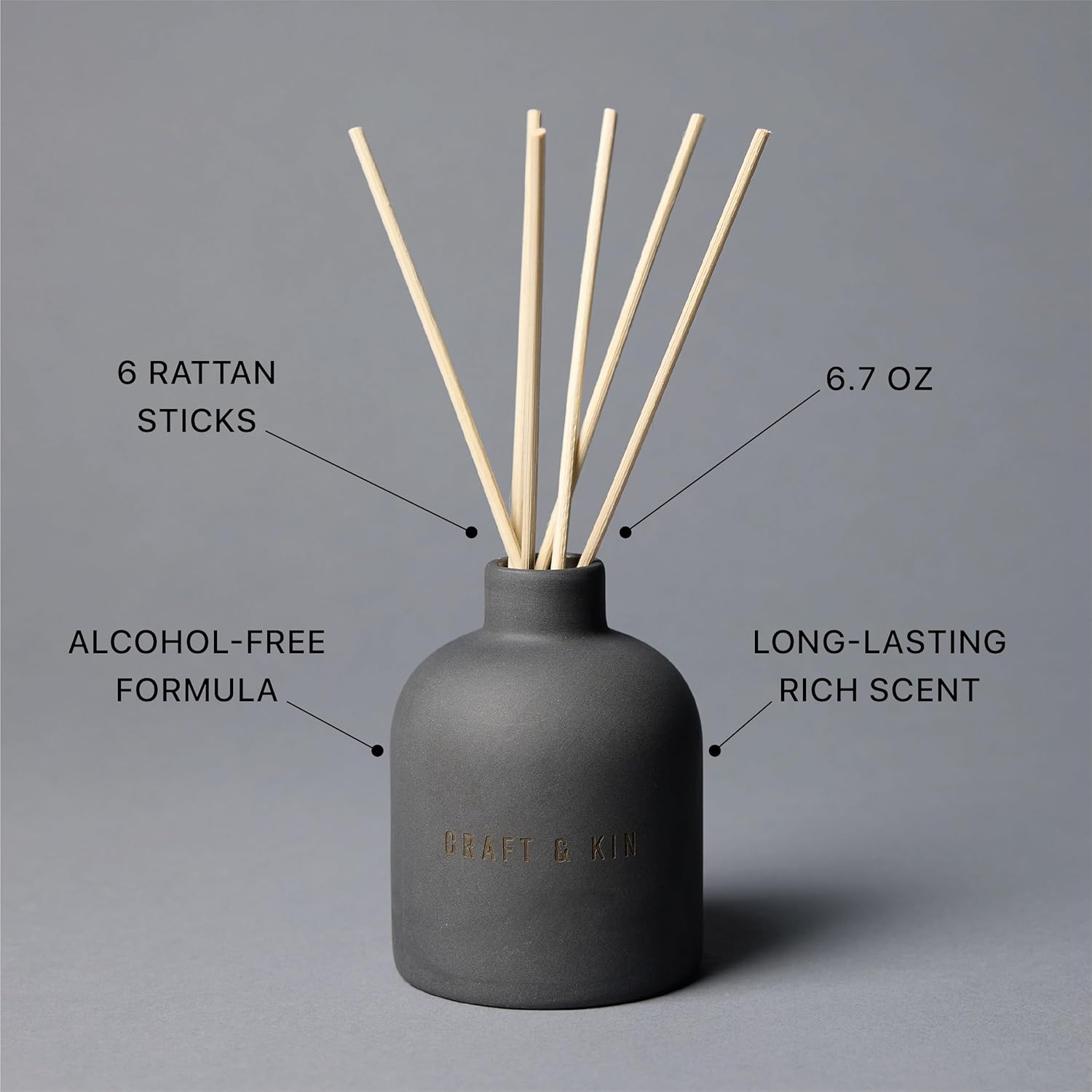 Craft Kin Reed Diffuser Set - Santal Woods 67oz Alcohol-Free Essential Oils