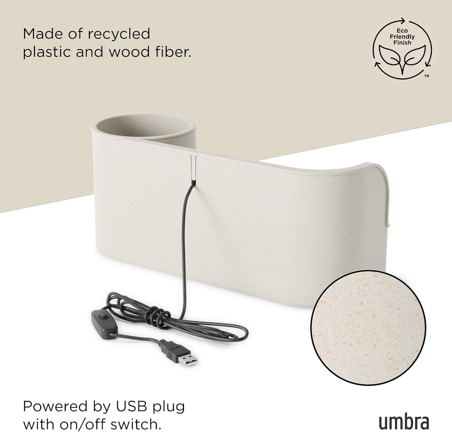 Umbra Stream Tabletop Water Fountain with Planter and Stationery Slot