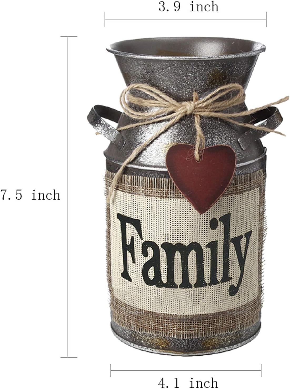 75 Inch Rustic Decorative Vase with Rope and Greeting Design
