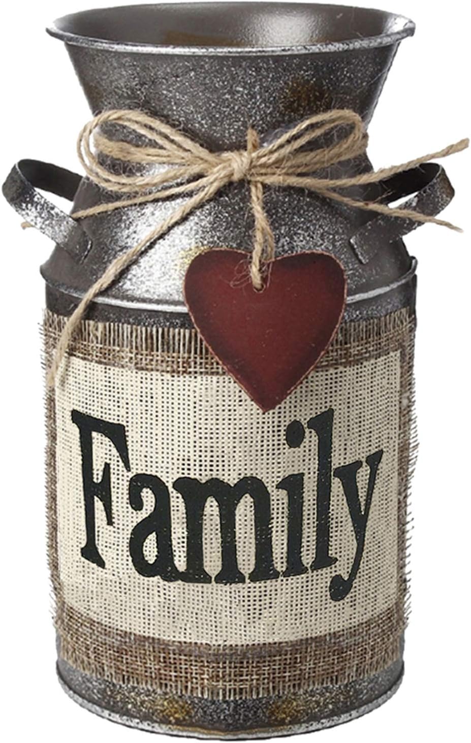 75 Inch Rustic Decorative Vase with Rope and Greeting Design