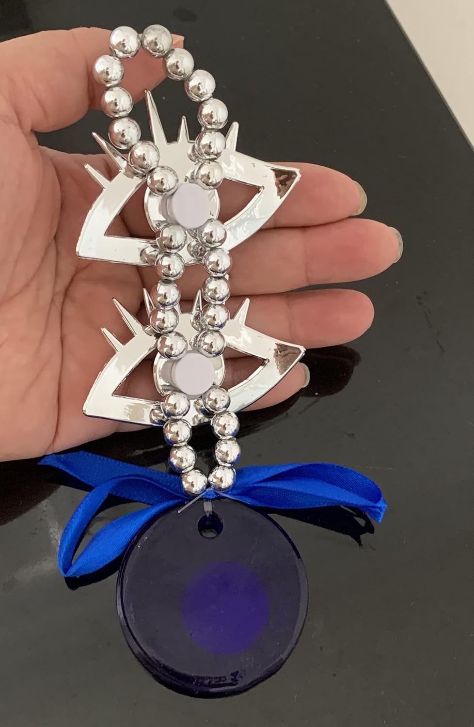Blue Evil Eye with Double Eyes Design Hanging Ornament