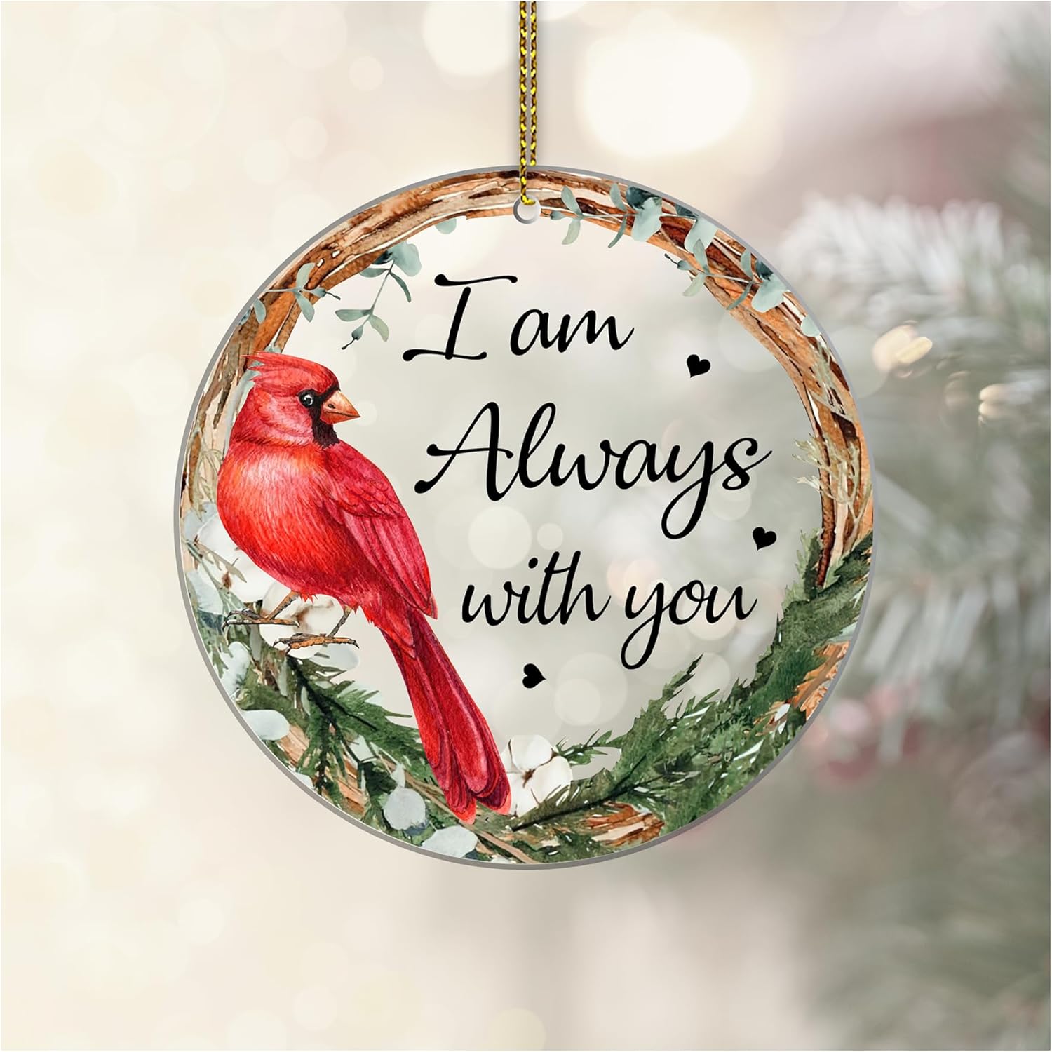 HYTURTLE Memorial Cardinal Christmas Ornament - Sympathy Gift for Loss of Loved Ones