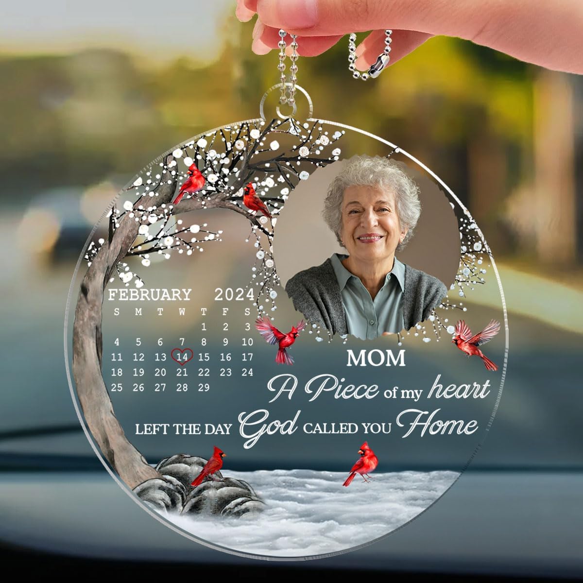 Personalized Memorial Car Ornament - Heart Stopped Moment