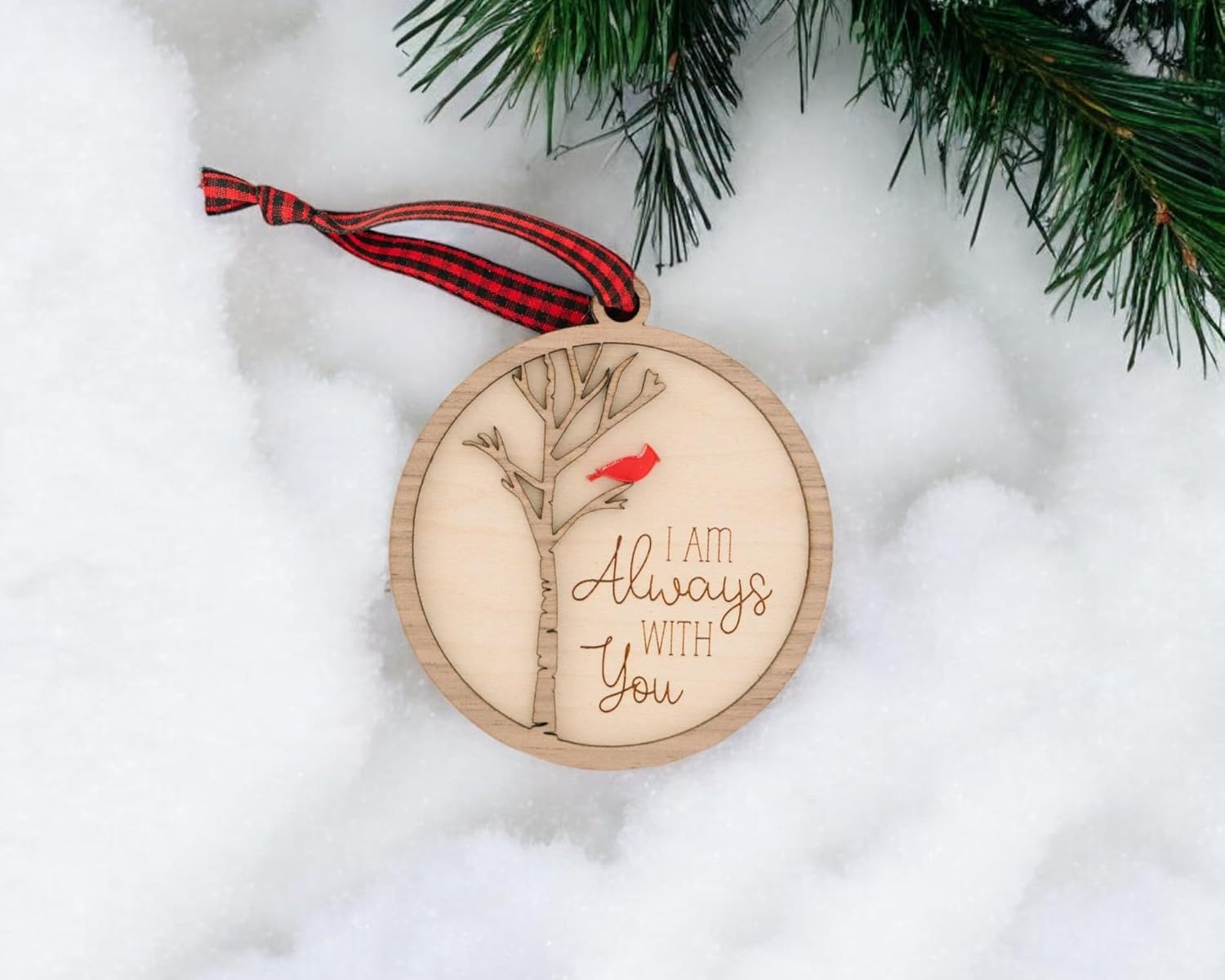 AXAHUHA Cardinal Memorial Christmas Ornament with Always with You Engraving