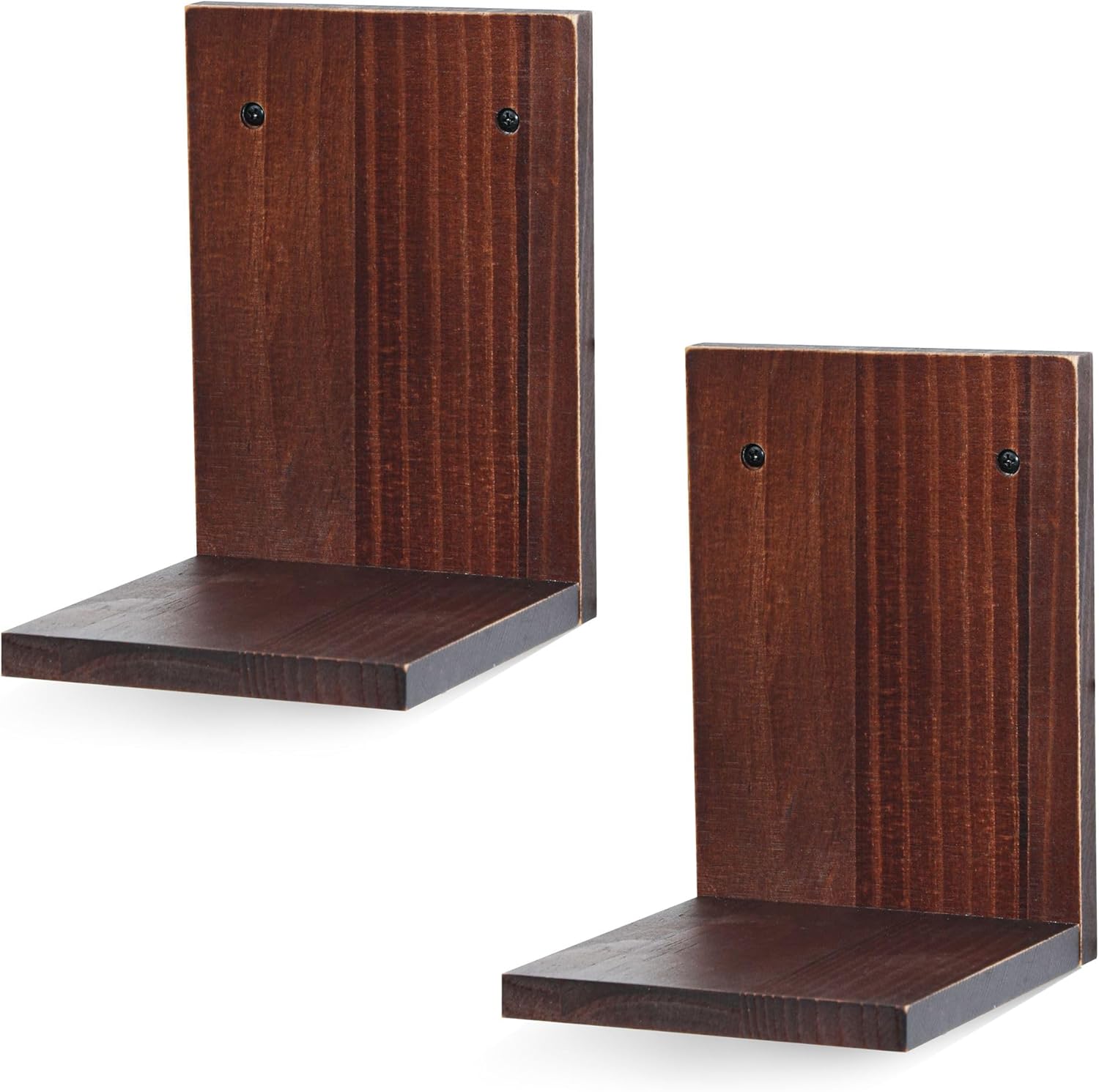 PHOENANCEE Small Wall Shelf 2 Pack Rustic Walnut