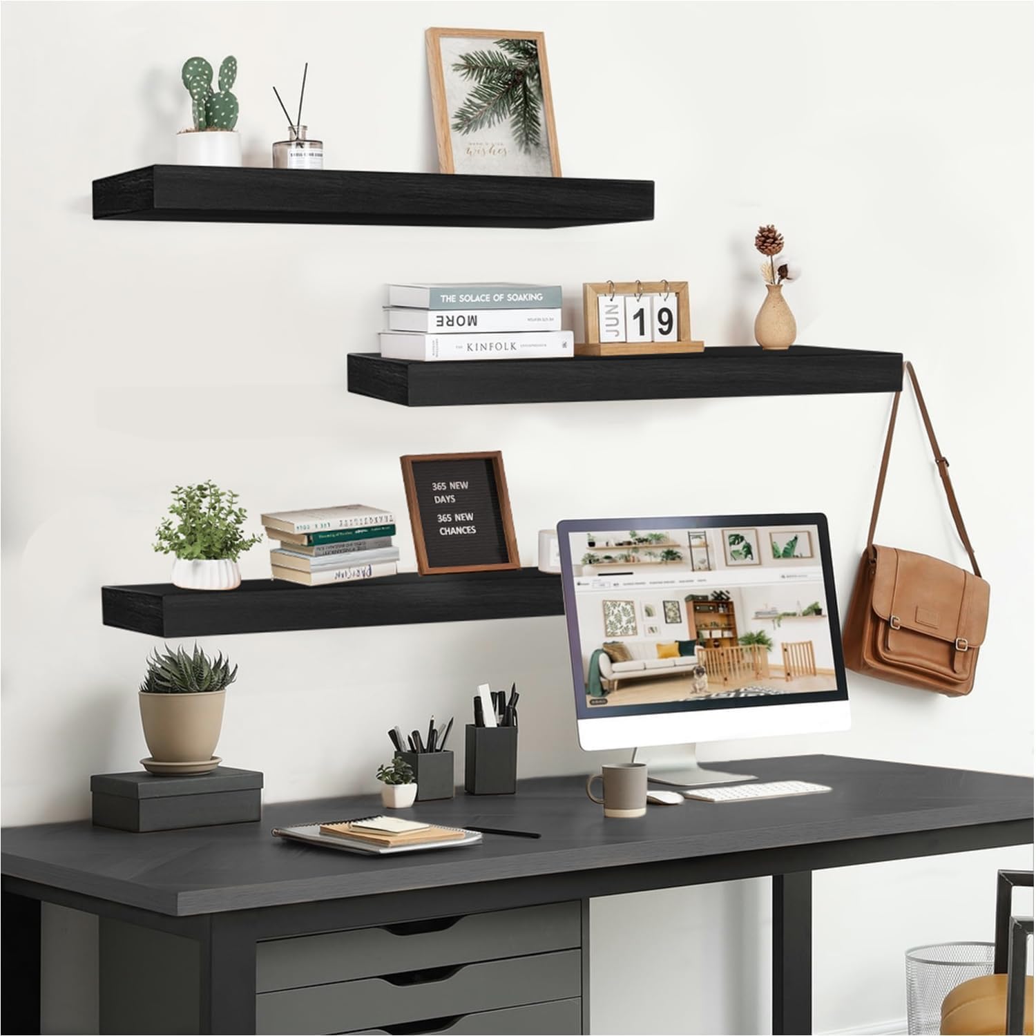 AT-VALY Floating Shelves Set of 3 156IN
