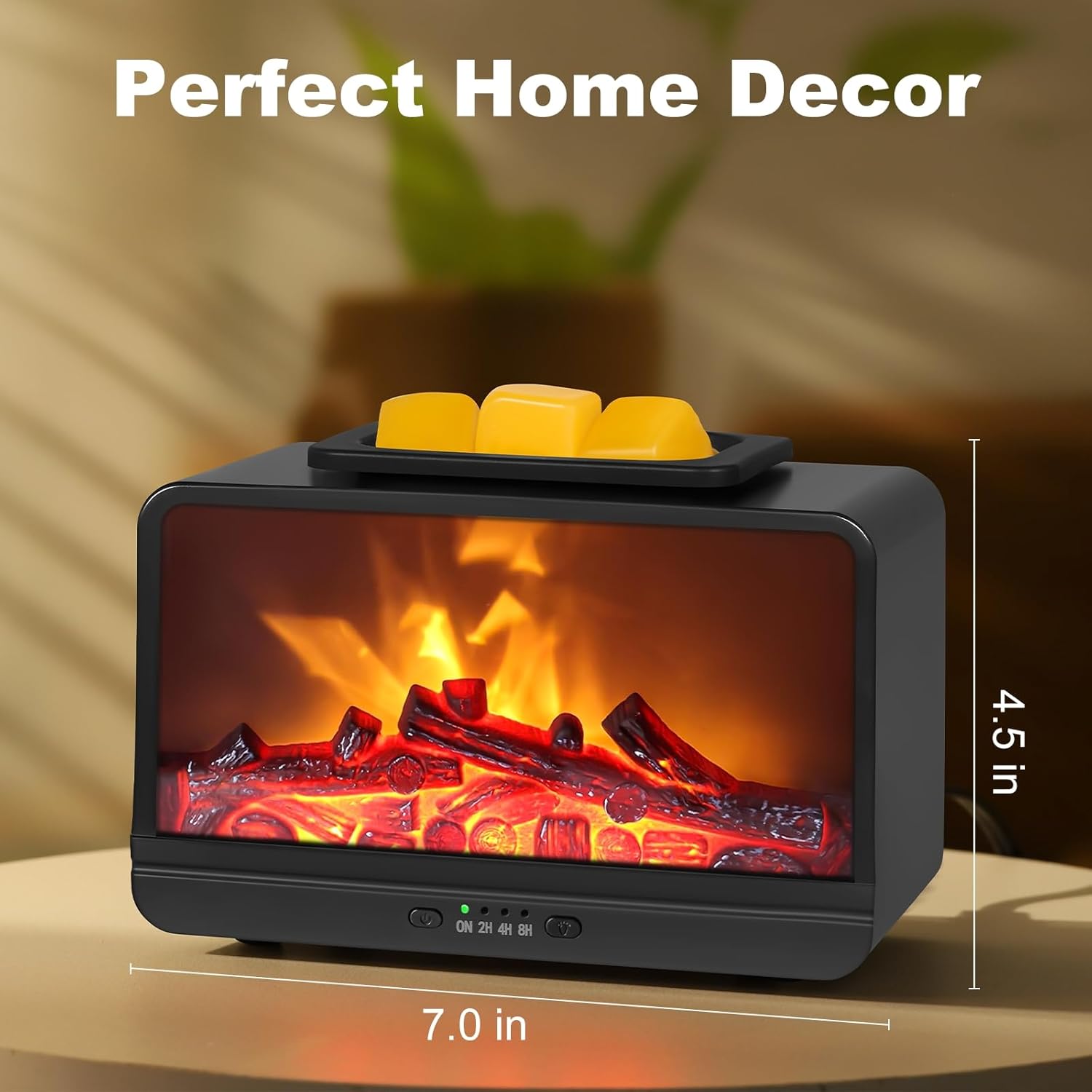 Flame Fireplace Wax Melt Warmer with Timer