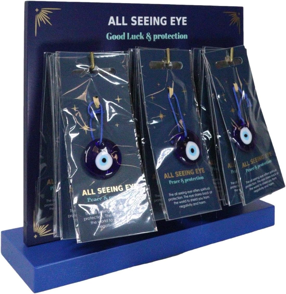 Ebros Gift All Seeing Eye Talisman Set with Display Stand