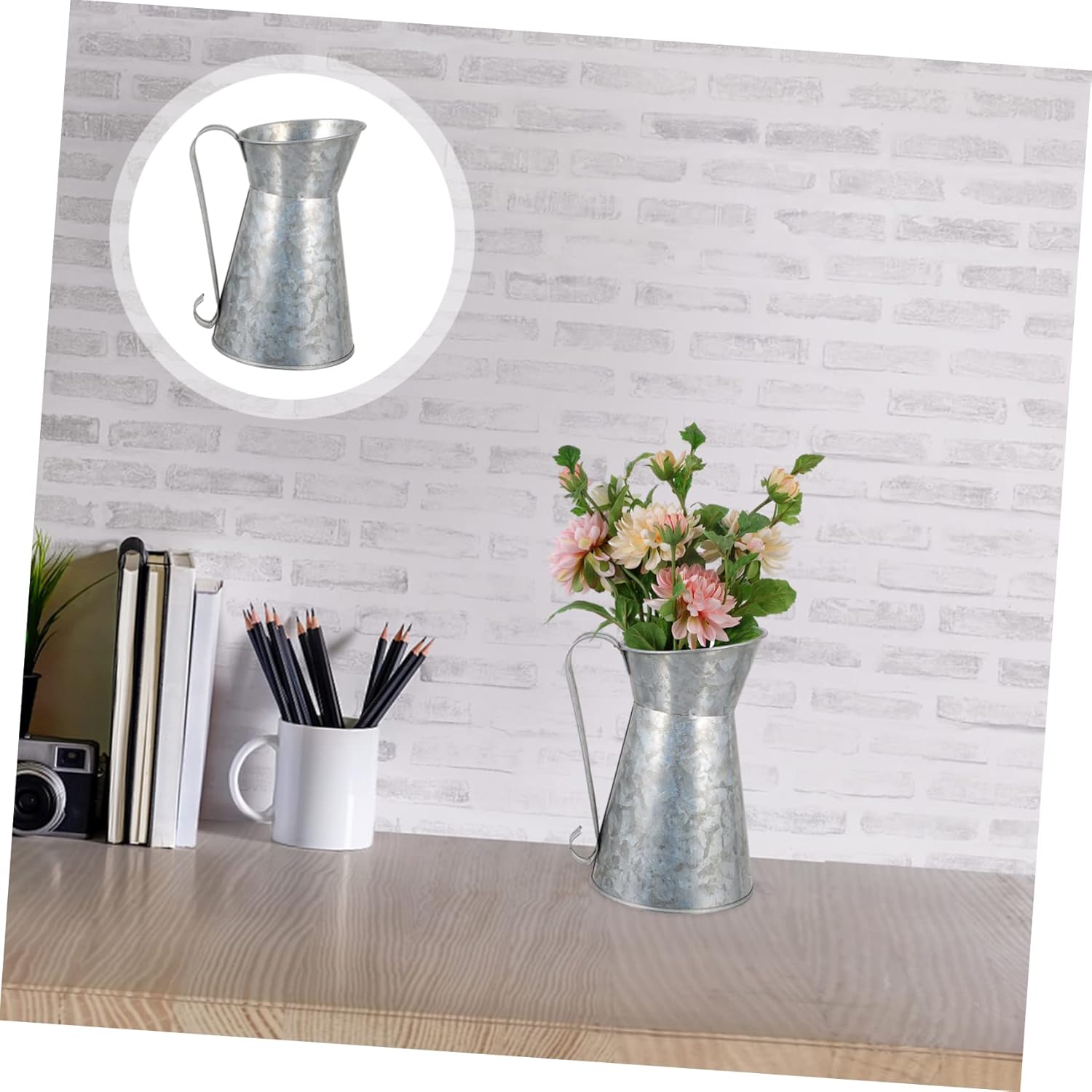 Vintage Floral Iron Vase Holder for Rustic Home Decor