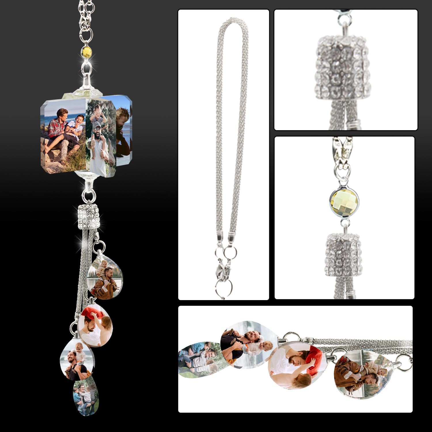 Personalized Photo Crystal Car Hanging Ornament