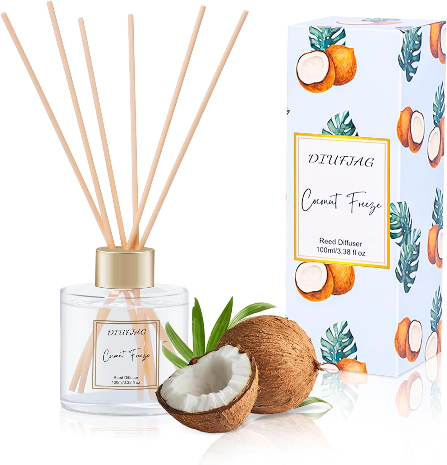 100ml Coconut Scent Diffuser with 6 Fiber Sticks