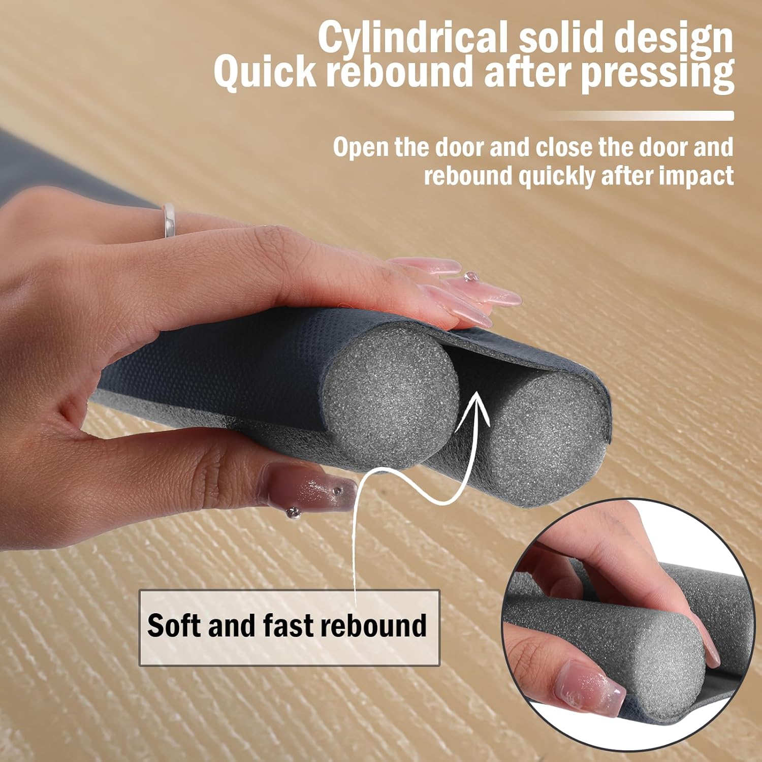 Lineba Grey Door Draft Stopper 30-36 Inch