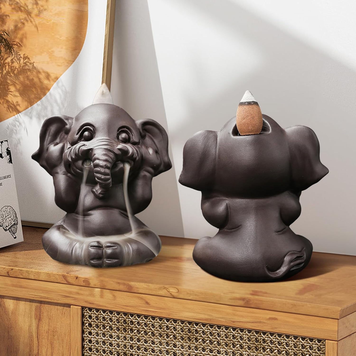 Comeon Backflow Incense Burner Set with Mat and Tweezers